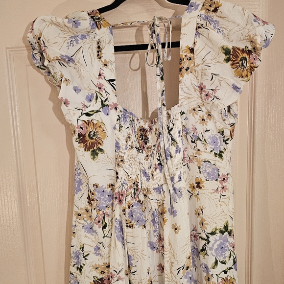 Anthropologie Cottagecore Floral Ruffle Midi Dress M - Picture 5 of 6